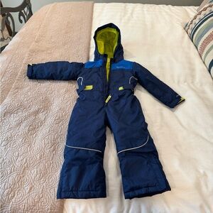 Eddie Bauer Navy and Lime Kids Snowsuit